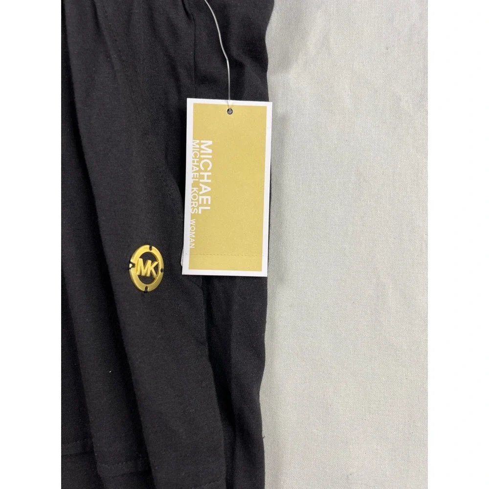 Michael Kors Lounge Pants Womens 3X Black Wide Leg Stretch Cotton Modal New